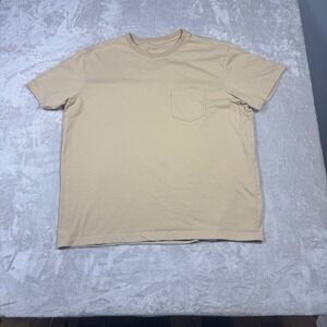 NWOT American Giant Mens Pocket T-Shirt Crew Neck Short Sleeve Beige 2XL
